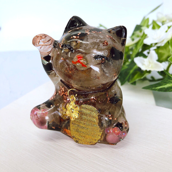 限定品】高波動 オルゴナイト 縁起物 招き猫 幸運を呼ぶ 仕事やお金の巡り ハンドメイド 置物 天然石 オブジェ - adepcr.org