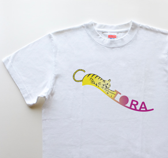 ◆ TORA　5.6oz　Tシャツ　white（ロゴ 2 colors）