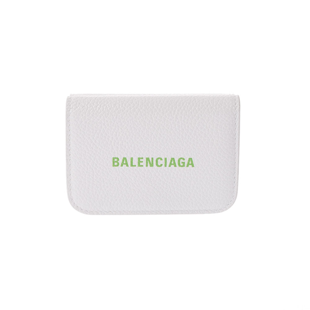 BALENCIAGA バレンシアガ エブリデイ ミニウォレット 白 593813 レディース カーフ 三つ折り財布 新同 中古 