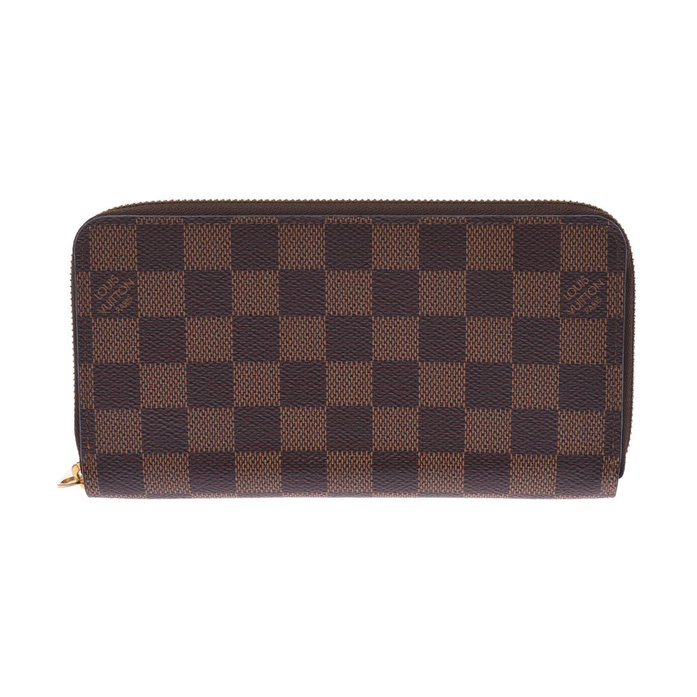 LOUIS VUITTON ルイヴィトン ダミエ ジッピーウォレット ブラウン N60017 ユニセックス ダミエキャンバス 長財布 Aランク 中古 