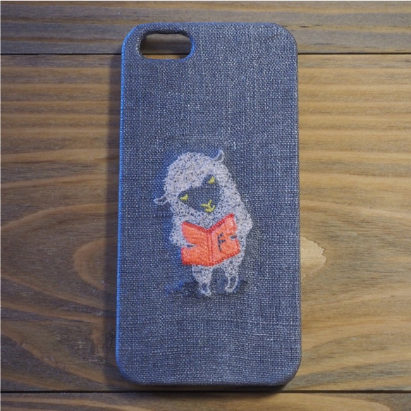 【sale】送料無料「ヒツジのiPhoneケース」刺繍　iPhone 5/5s/SE (第1世代)・iPhone6/6s