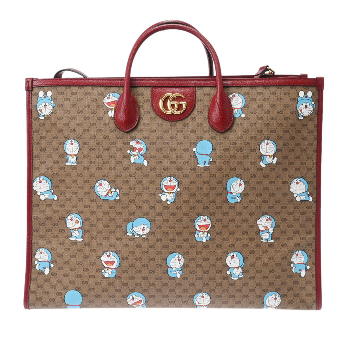 GUCCI グッチ ミニGGスプリーム ドラえもんコラボ 2WAY ベージュ 653952 レディース ミニGGスプリームキャンバス トートバッグ Aランク 中古 