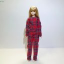 【チェック柄 赤系】momokoDOLLサイズのつなぎ