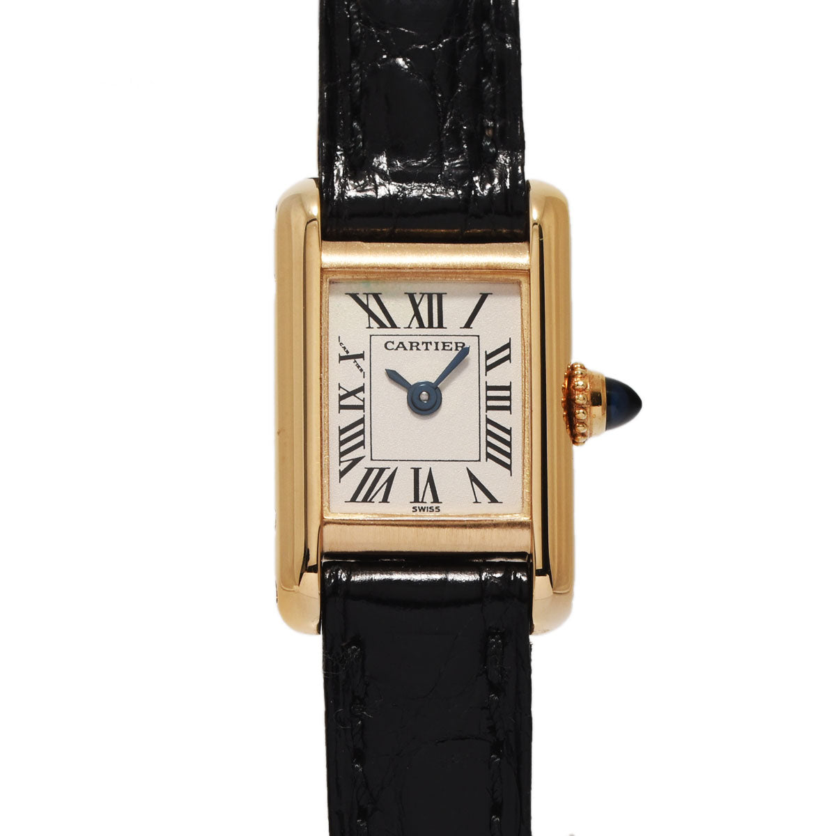 CARTIER カルティエ ミニタンク  W1501856 レディース YG/革 腕時計 クオーツ アイボリー系文字盤 Aランク 中古 