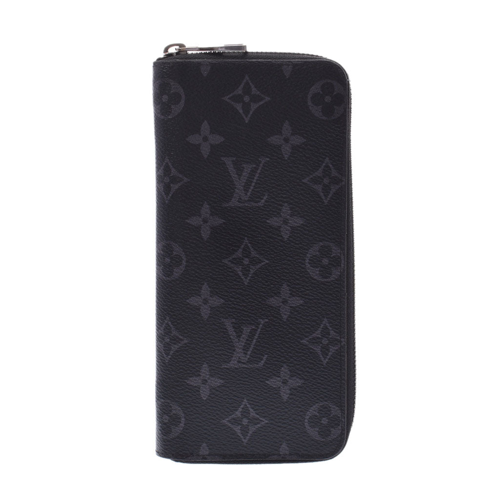 LOUIS VUITTON ルイヴィトン モノグラム エクリプス ジッピーウォレットヴェルティカル 黒/グレー M62295 メンズ 長財布 Bランク 中古 