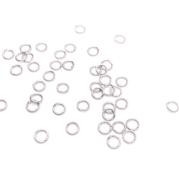 高品質◇本ロジウム 丸カン 4ｍｍ　径線0.6ｍｍ ４０個