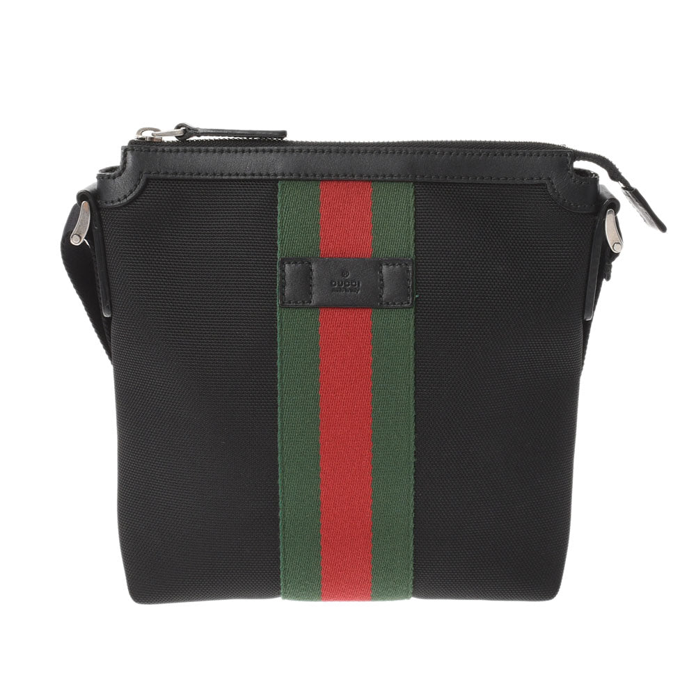 GUCCI グッチ ショルダーバッグ シェリーライン 黒 471454 ユニセックス キャンバス ショルダーバッグ Aランク 中古 