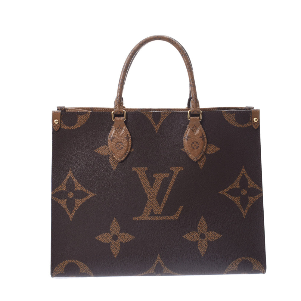 LOUIS VUITTON ルイヴィトン モノグラム リバース オンザゴーMM 2WAY ブラウン M45321 ユニセックス モノグラムキャンバス トートバッグ 新同 中古 