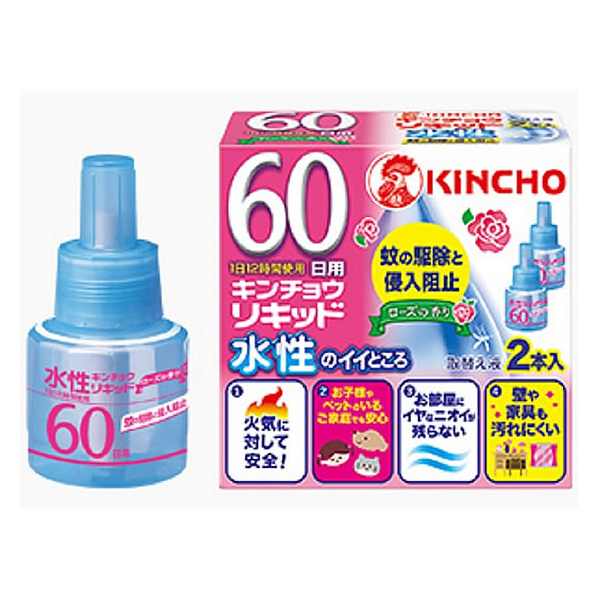 金鳥 水性キンチョウリキッド 60日 ローズの香り 取替液 2本入 FC584RA