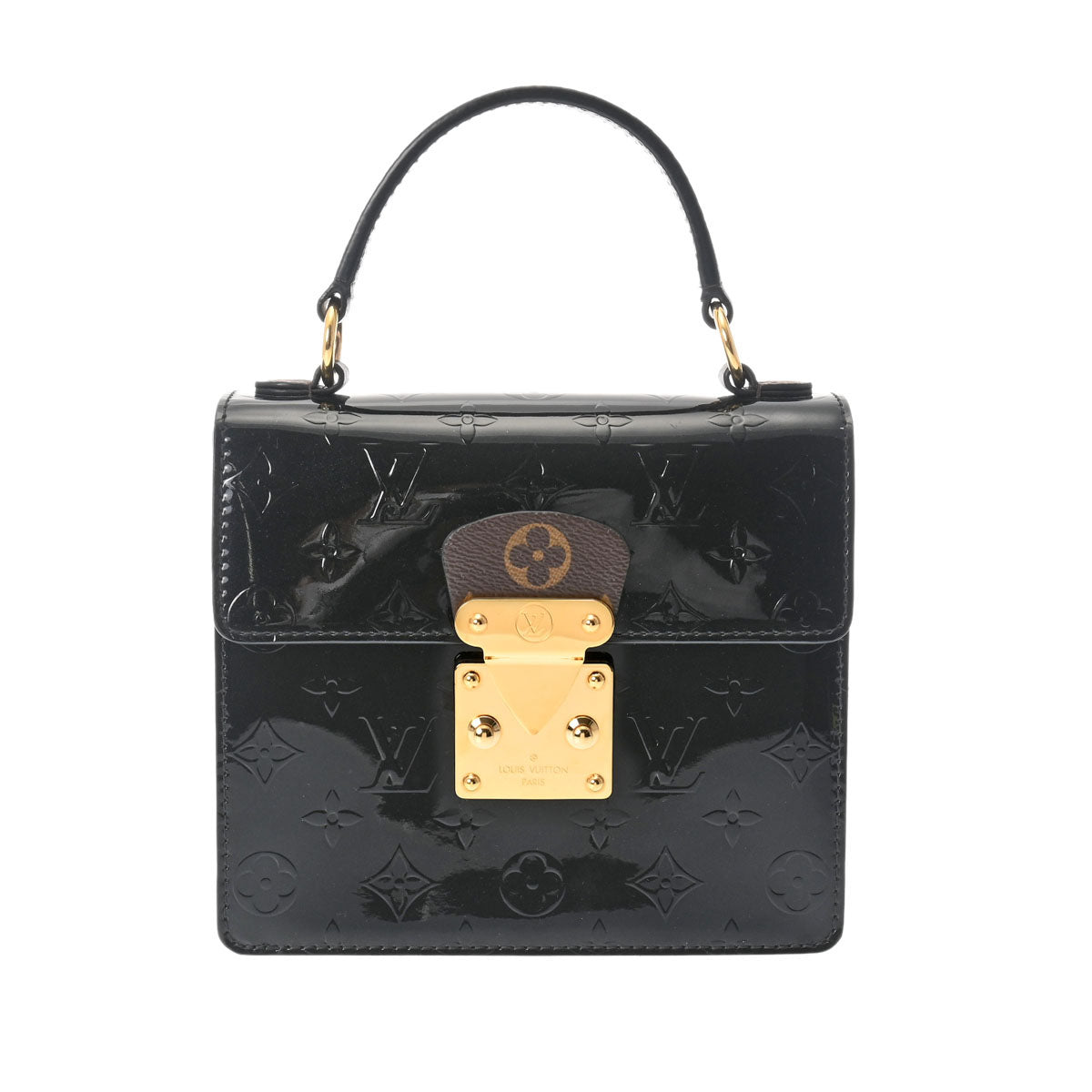 LOUIS VUITTON ルイヴィトン ヴェルニ スプリングストリート 2WAY ノワール/イヴォワール M90375 レディース モノグラムヴェルニ ハンドバッグ Aランク 中古 