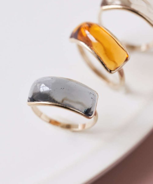 【Elodie Pavie】 Rectangle Ring K24GP 13号