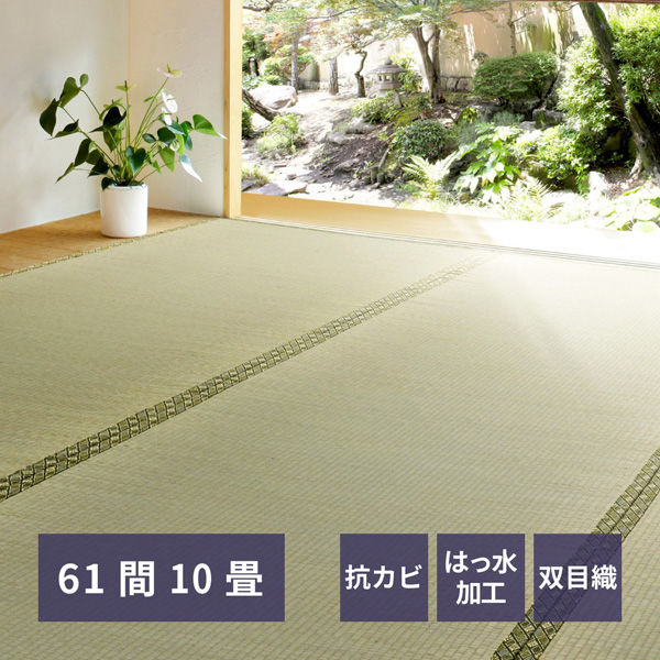 【玄関渡し】 萩原 い草カーペット　備前（びぜん）　61間10畳  462×370cm（直送品）