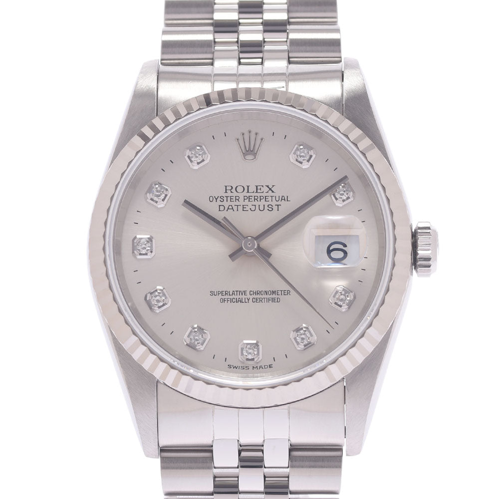 ROLEX ロレックス デイトジャスト 10Pダイヤ  16234G メンズ WG/SS 腕時計 自動巻き シルバー文字盤 Aランク 中古 