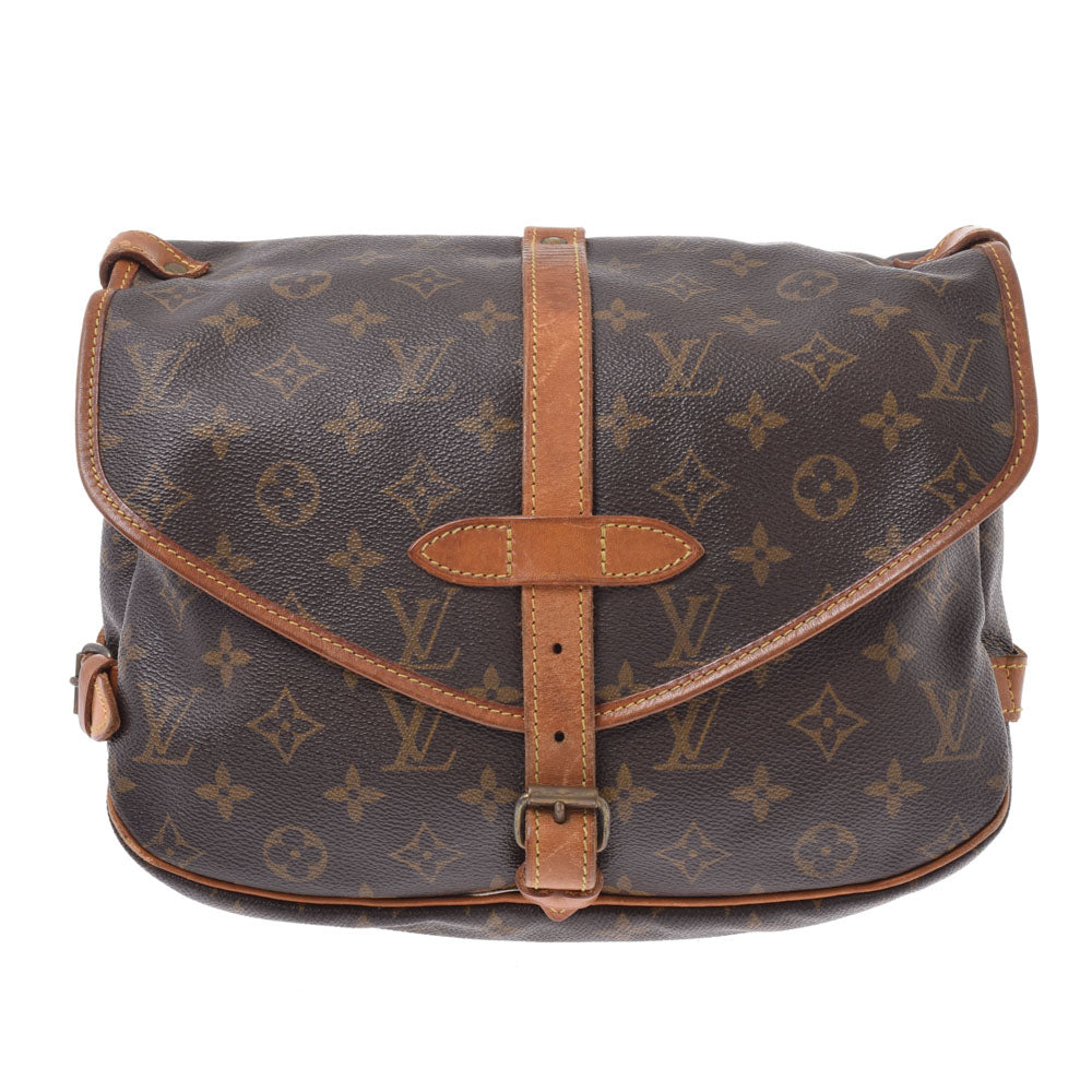 LOUIS VUITTON ルイヴィトン モノグラム ソミュール30 ブラウン M42256 ユニセックス モノグラムキャンバス ショルダーバッグ Cランク 中古 