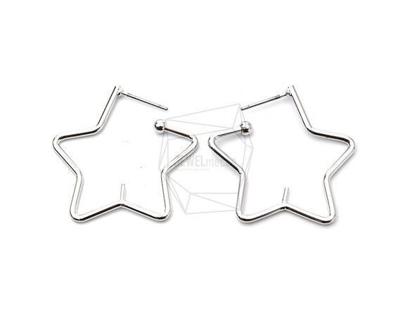 ERG-957-R【2個入り】オープンスターピアス,Open Star Earrings Post