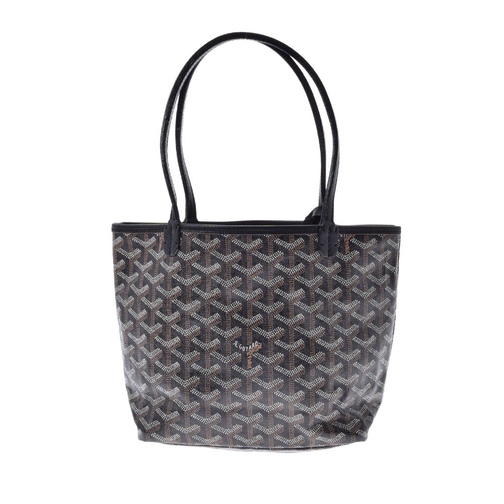 GOYARD ゴヤール サンルイ ジュニア 黒 レディース PVC/レザー ハンドバッグ Bランク 中古 