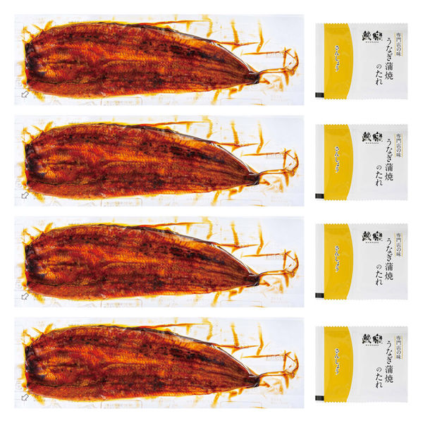 鰻楽 【冷凍】宮崎県・鰻楽　九州産うなぎ蒲焼4尾 13012465 1セット（直送品）