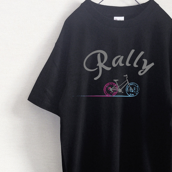 Rally　自転車　メンズ・レディース　Tシャツ（黒）