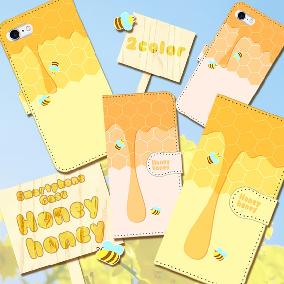 iPhone/Android　Honeyhoney　手帳型スマホケース