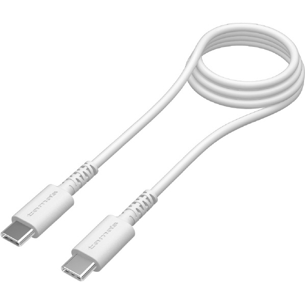 多摩電子工業 USB2．0 Type-C/Type-Cケーブル 抗菌(1．0m) ホワイト TH265CC10QW