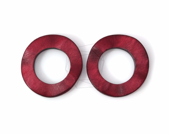 BSC-339-G【4個入り】サークルウッドビーズ,Circle Wooden Beads