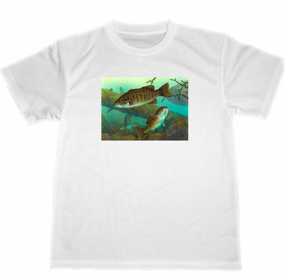 ブラックバス　絵画　ドライ　Tシャツ　ルアー釣り　グッズ　フィッシング　バス釣り