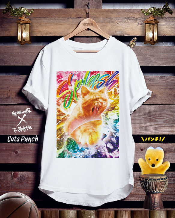 おもしろねこTシャツ「Cats Punch」