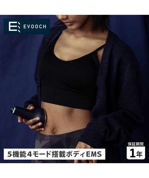 EVOOCH エボーク コンパクトボディリフト EMS 腹筋 LED 温感 振動 防水 IPX5 USB充電 シェイプアップ フィットネス ボディケア ネイビー