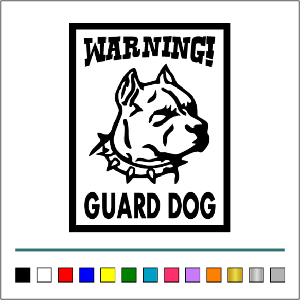 番犬【 WARNINGA GUARD DOG 】006 ステッカー 右向き【カラー選択可】 送料無料♪