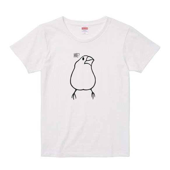 レディース文鳥Tシャツ  「みあげる文鳥」 【受注生産】