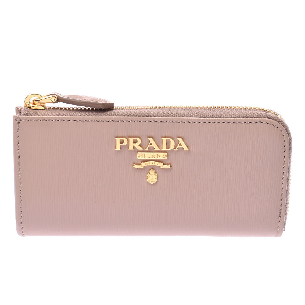 PRADA プラダ キーリング付きコインケース アウトレット ベージュ 1PP026 レディース レザー コインケース 未使用 