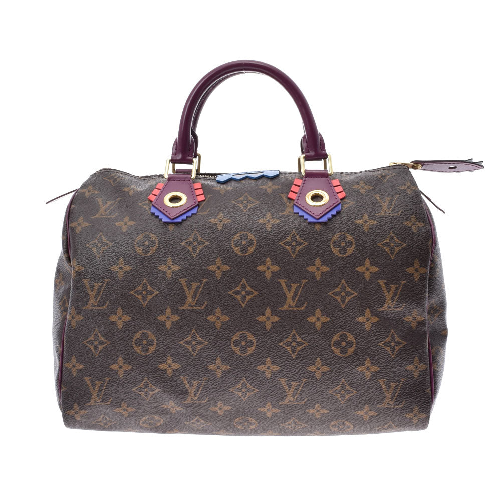 LOUIS VUITTON ルイヴィトン モノグラム トーテム スピーディ30 ブラウン/ピンク系 M41666 レディース ハンドバッグ Aランク 中古 