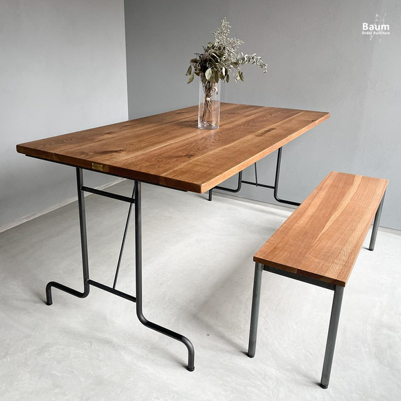 ＼送料無料／[Dining Table (IR_LG_H)]無垢材ダイニングテーブル サイズ選択 アイアン家具-25-