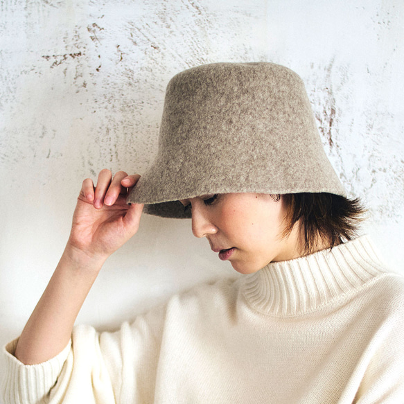 YOKOI BERET PINO ピノ バケットハット ベージュ [YO-BR005-BE]