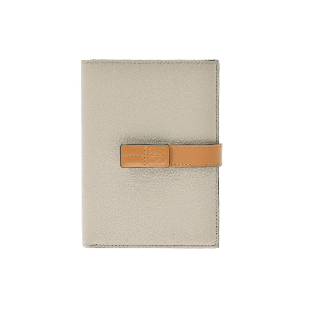 LOEWE ロエベ ヴァーティカルウォレットミディアム グレー/ピンク レディース カーフ 三つ折り財布 ABランク 中古 