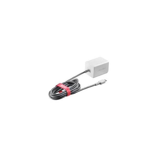 BUFFALO 2．4A USB急速充電器 microUSB急速ケーブル一体型タイプ(1．8m) ホワイト BSMPA2401BC1WH