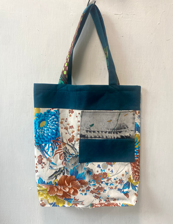 totebag /ヴィンテージ　花柄のトートバッグ    ■tf-371