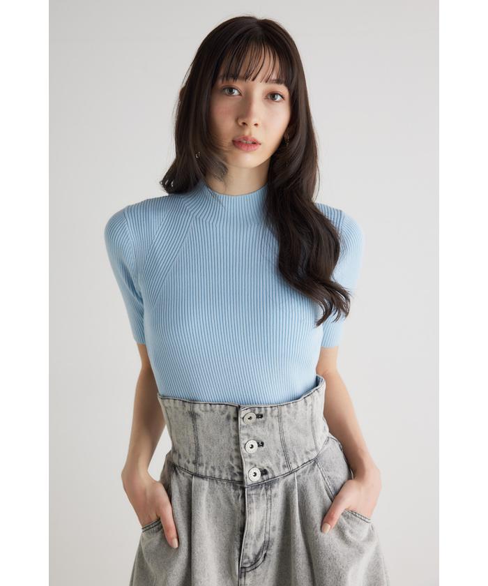 リエンダ/2WAYハーフSLVH/NウォッシャブルKnit TOP