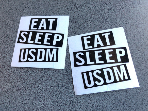 USDM JDM EAT SLEEP USDM ミニサイズ ステッカー アメ車 US【カラー選択可】 送料無料♪