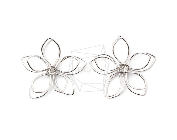 PDT-2286-R【2個入り】五枚花びらペンダント,Five Petal Flower Pendant