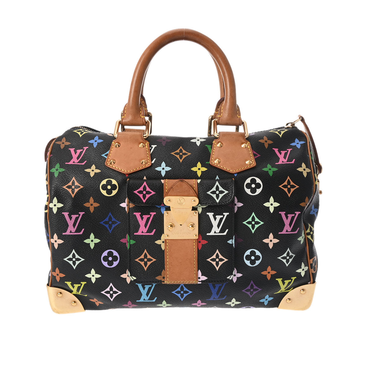 LOUIS VUITTON ルイヴィトン マルチカラー スピーディ30  ノワール M92642 レディース モノグラムマルチカラー ハンドバッグ Bランク 中古 