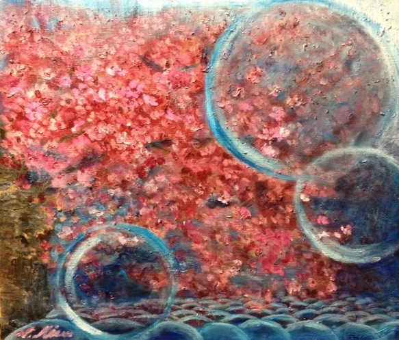 『水中花～桜～』油絵