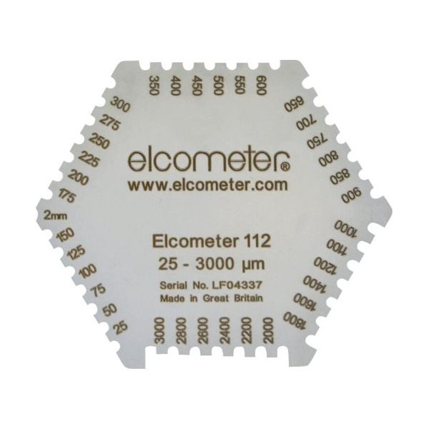 エルコメーター elcometer 六角形ウェットフィルム膜厚計 B112----1B 1枚 107-1213（直送品）