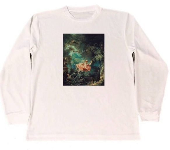 ジャン・オノレ・フラゴナール ぶらんこ　ドライ　Tシャツ　名画　絵画　グッズ　ブランコ　ロング Tシャツ ロンT 長袖