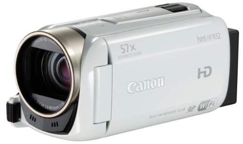 Canon デジタルビデオカメラ iVIS HF R52 ホワイト 光学32倍ズーム IVISHFR52WH【中古品】