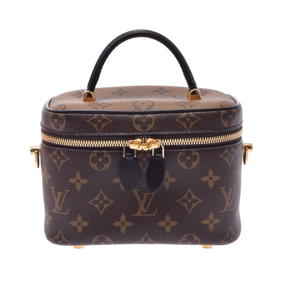 LOUIS VUITTON ルイヴィトン モノグラム リバース ヴァニティ NV PM 2WAY キャメル系/黒 M45165 レディース モノグラムキャンバス ハンドバッグ 新同 中古 