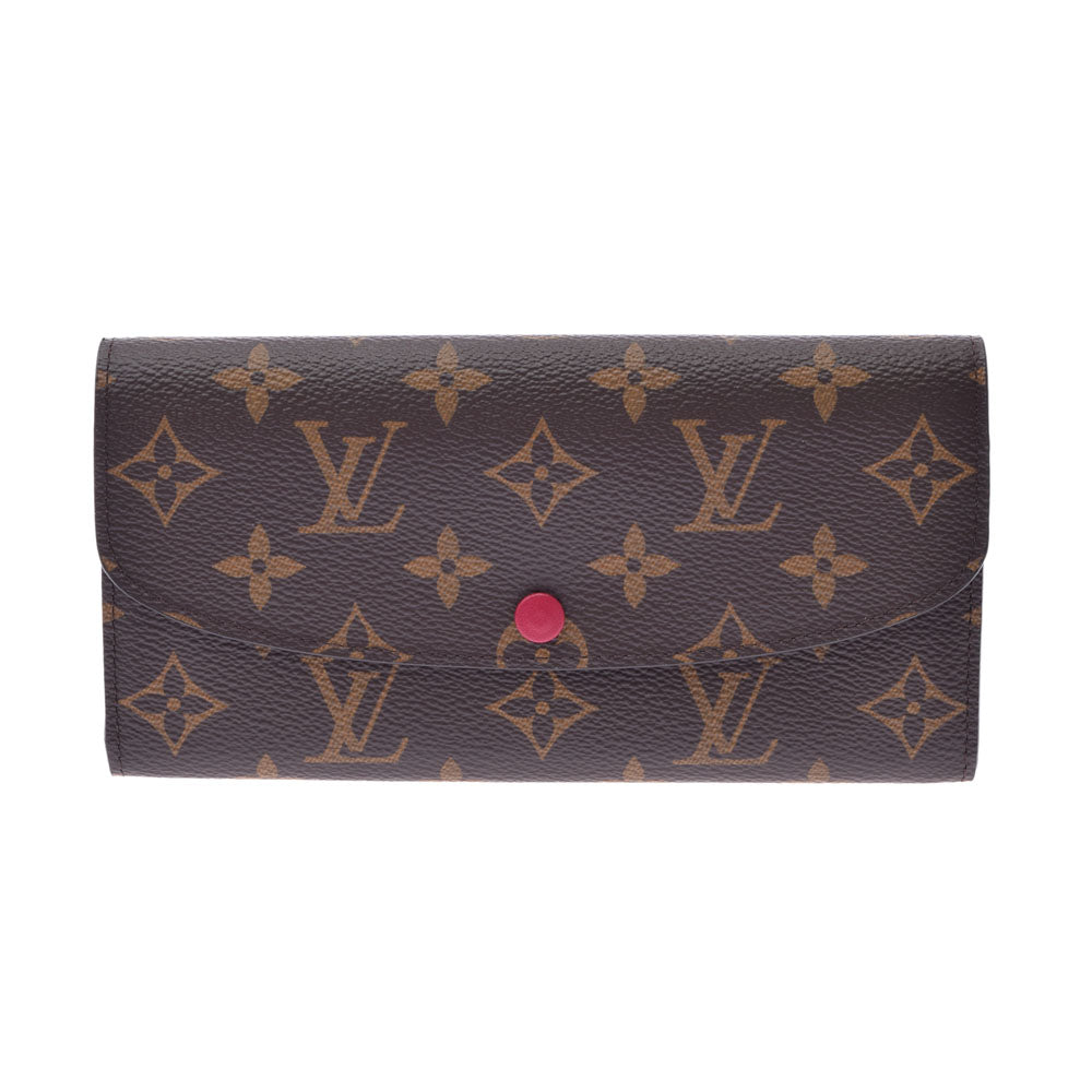 LOUIS VUITTON ルイヴィトン モノグラム ポルトフォイユ エミリー フューシャ M60697 ユニセックス モノグラムキャンバス 長財布 新同 中古 