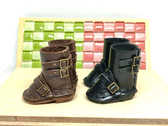 革細工　2ストラップエンジニアブーツ　一足　miniature  boots.