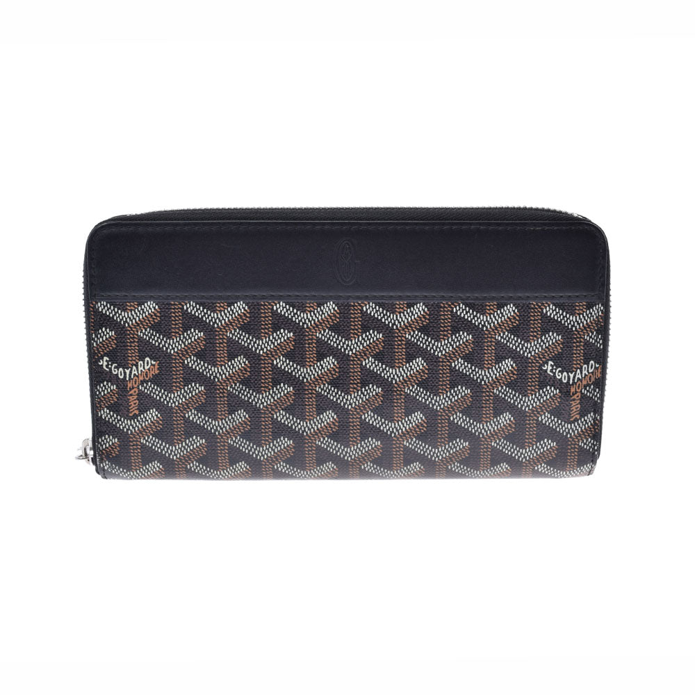 GOYARD ゴヤール ラウンドファスナー長財布 黒 ユニセックス  PVC/レザー 長財布 ABランク 中古 