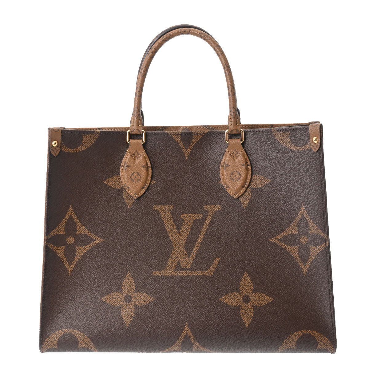 LOUIS VUITTON ルイヴィトン モノグラム リバース オンザゴー MM 新型 ブラウン M45321 レディース モノグラムリバースキャンバス 2WAYバッグ 新同 中古 